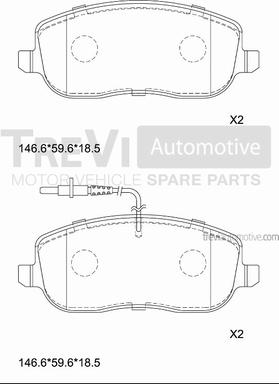 Trevi Automotive PF1164 - Kit pastiglie freno, Freno a disco autozon.pro