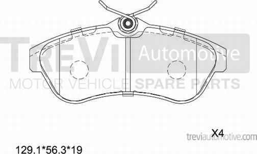 Trevi Automotive PF1160 - Kit pastiglie freno, Freno a disco autozon.pro