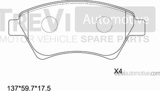 Trevi Automotive PF1161 - Kit pastiglie freno, Freno a disco autozon.pro