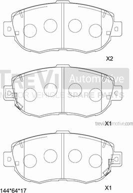 Trevi Automotive PF1167 - Kit pastiglie freno, Freno a disco autozon.pro