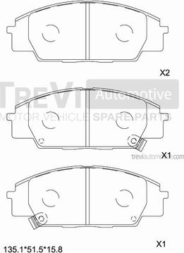 Trevi Automotive PF1109 - Kit pastiglie freno, Freno a disco autozon.pro