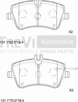 Trevi Automotive PF1104 - Kit pastiglie freno, Freno a disco autozon.pro