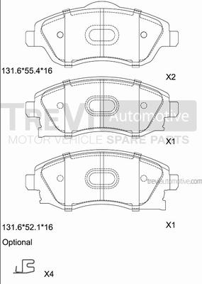 Trevi Automotive PF1100 - Kit pastiglie freno, Freno a disco autozon.pro