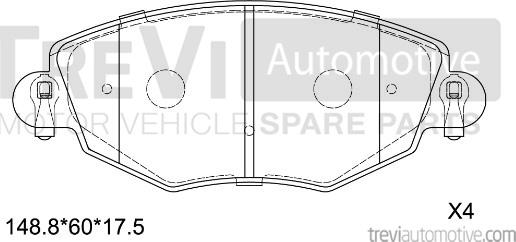 Trevi Automotive PF1101 - Kit pastiglie freno, Freno a disco autozon.pro