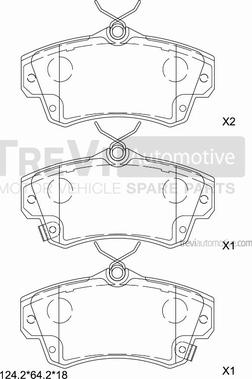 Trevi Automotive PF1108 - Kit pastiglie freno, Freno a disco autozon.pro