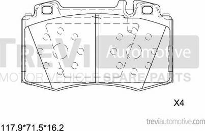 Trevi Automotive PF1102 - Kit pastiglie freno, Freno a disco autozon.pro