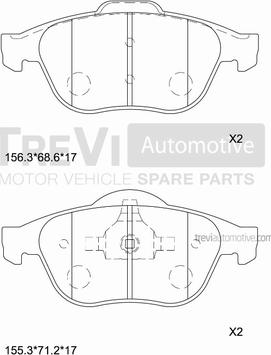 Trevi Automotive PF1107 - Kit pastiglie freno, Freno a disco autozon.pro