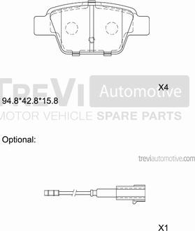 Trevi Automotive PF1119 - Kit pastiglie freno, Freno a disco autozon.pro