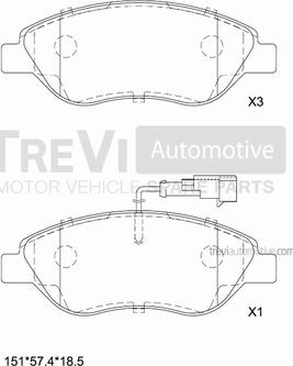 Trevi Automotive PF1118 - Kit pastiglie freno, Freno a disco autozon.pro