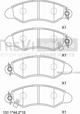 Trevi Automotive PF1113 - Kit pastiglie freno, Freno a disco autozon.pro