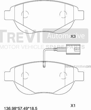 Trevi Automotive PF1117 - Kit pastiglie freno, Freno a disco autozon.pro