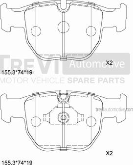 Trevi Automotive PF1183 - Kit pastiglie freno, Freno a disco autozon.pro