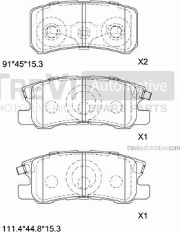 Trevi Automotive PF1187 - Kit pastiglie freno, Freno a disco autozon.pro