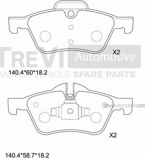 Trevi Automotive PF1134 - Kit pastiglie freno, Freno a disco autozon.pro