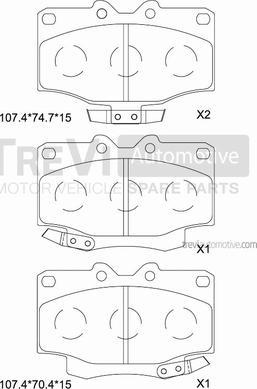 Trevi Automotive PF1138 - Kit pastiglie freno, Freno a disco autozon.pro