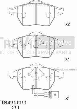 Trevi Automotive PF1133 - Kit pastiglie freno, Freno a disco autozon.pro