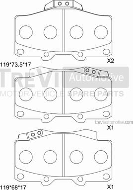 Trevi Automotive PF1137 - Kit pastiglie freno, Freno a disco autozon.pro