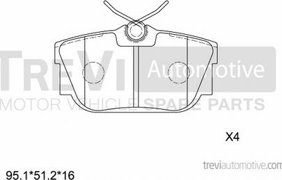 Trevi Automotive PF1128 - Kit pastiglie freno, Freno a disco autozon.pro