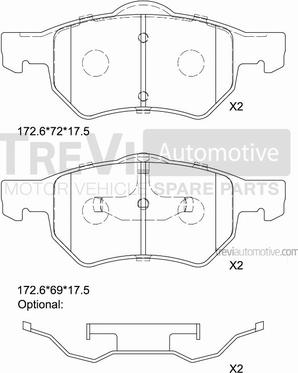 Trevi Automotive PF1123 - Kit pastiglie freno, Freno a disco autozon.pro