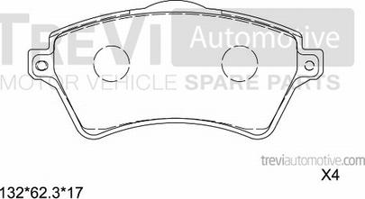 Trevi Automotive PF1122 - Kit pastiglie freno, Freno a disco autozon.pro