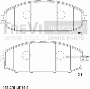 Trevi Automotive PF1175 - Kit pastiglie freno, Freno a disco autozon.pro