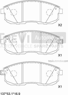 Trevi Automotive PF1392 - Kit pastiglie freno, Freno a disco autozon.pro