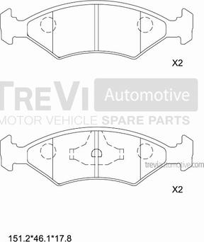 Trevi Automotive PF1344 - Kit pastiglie freno, Freno a disco autozon.pro