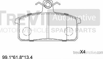 Trevi Automotive PF1346 - Kit pastiglie freno, Freno a disco autozon.pro