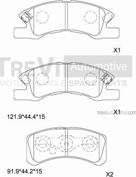 Trevi Automotive PF1340 - Kit pastiglie freno, Freno a disco autozon.pro