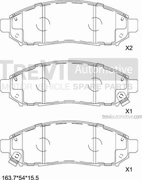 Trevi Automotive PF1343 - Kit pastiglie freno, Freno a disco autozon.pro