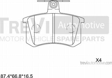 Trevi Automotive PF1347 - Kit pastiglie freno, Freno a disco autozon.pro