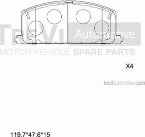 Trevi Automotive PF1350 - Kit pastiglie freno, Freno a disco autozon.pro