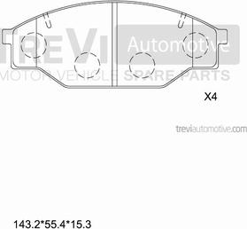 Trevi Automotive PF1351 - Kit pastiglie freno, Freno a disco autozon.pro