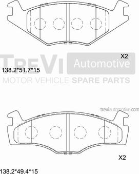 Trevi Automotive PF1357 - Kit pastiglie freno, Freno a disco autozon.pro