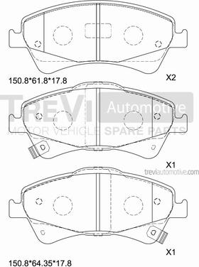 Trevi Automotive PF1369 - Kit pastiglie freno, Freno a disco autozon.pro