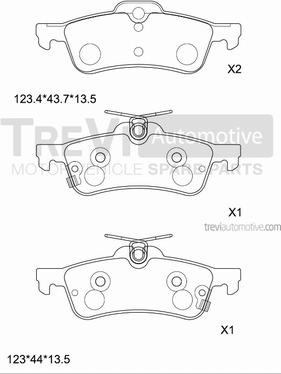 Trevi Automotive PF1364 - Kit pastiglie freno, Freno a disco autozon.pro