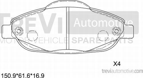 Trevi Automotive PF1360 - Kit pastiglie freno, Freno a disco autozon.pro