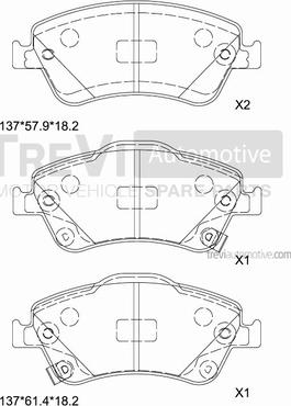 Trevi Automotive PF1368 - Kit pastiglie freno, Freno a disco autozon.pro