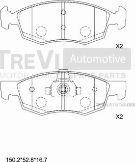 Trevi Automotive PF1362 - Kit pastiglie freno, Freno a disco autozon.pro