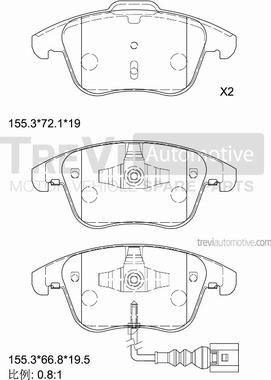 Trevi Automotive PF1367 - Kit pastiglie freno, Freno a disco autozon.pro