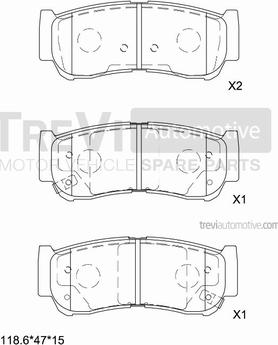 Trevi Automotive PF1309 - Kit pastiglie freno, Freno a disco autozon.pro