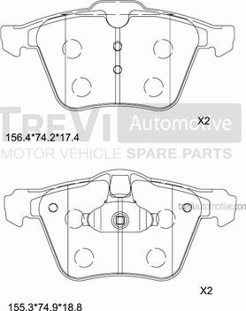 Trevi Automotive PF1305 - Kit pastiglie freno, Freno a disco autozon.pro