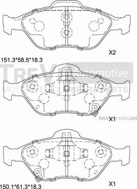 Trevi Automotive PF1300 - Kit pastiglie freno, Freno a disco autozon.pro