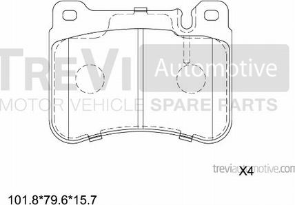 Trevi Automotive PF1308 - Kit pastiglie freno, Freno a disco autozon.pro