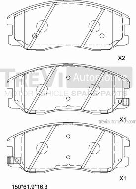 Trevi Automotive PF1315 - Kit pastiglie freno, Freno a disco autozon.pro