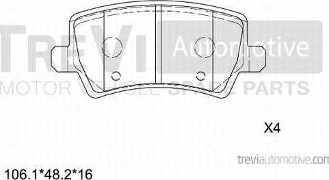 Trevi Automotive PF1311 - Kit pastiglie freno, Freno a disco autozon.pro