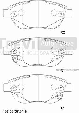 Trevi Automotive PF1312 - Kit pastiglie freno, Freno a disco autozon.pro