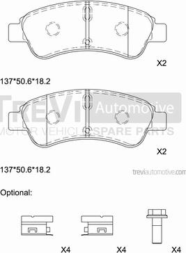 Trevi Automotive PF1381 - Kit pastiglie freno, Freno a disco autozon.pro