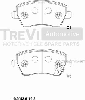 Trevi Automotive PF1383 - Kit pastiglie freno, Freno a disco autozon.pro