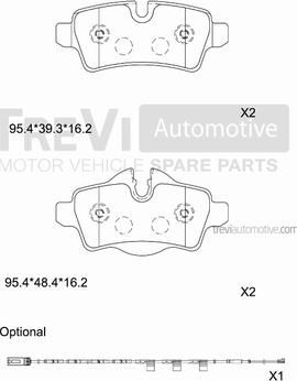 Trevi Automotive PF1335 - Kit pastiglie freno, Freno a disco autozon.pro